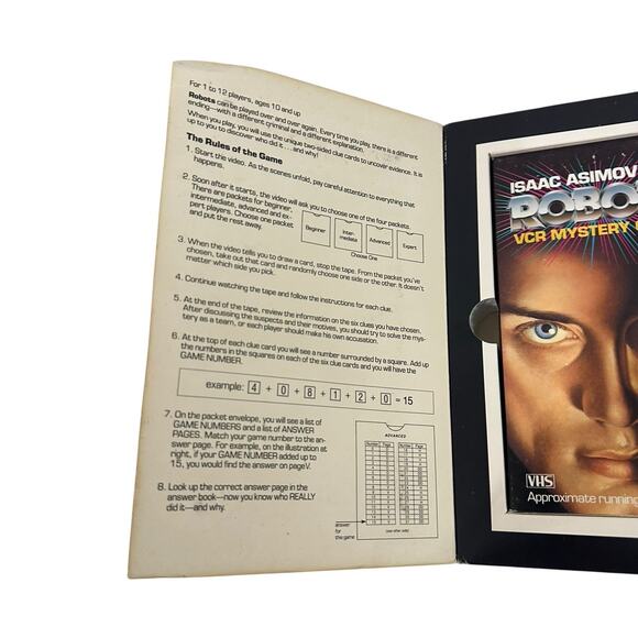 Vintage 1988 Isaac Asimov Robots VCR Mystery Game by Kodak - Complete! - Picture 9 of 10